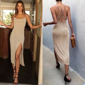 NWT SLINKY SLIP DRESS - CHAMPAGNE